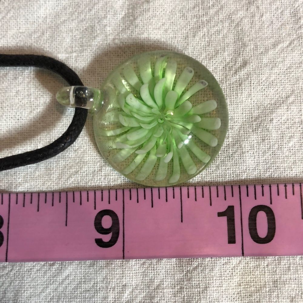 Handcrafted Artisan Blown Glass Round Sea Flower Pendant NWOT OOAK - Picture 8 of 8